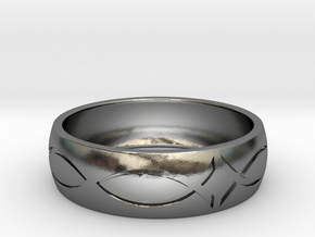 Size 6 Ring engraved in Polished Silver