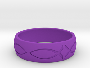 Size 7 Ring engraved in Purple Processed Versatile Plastic
