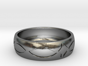 Size 7 Ring engraved in Polished Silver