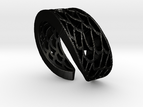Mermaid Ring in Matte Black Steel