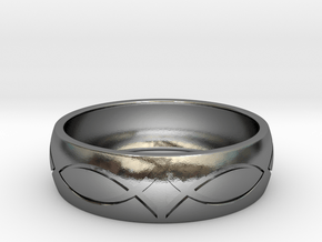 Size 8 Ring engraved in Polished Silver