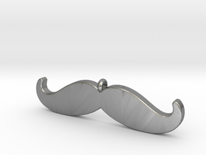 Mustache Pendant (2.2 cm - 0.9 in) in Natural Silver
