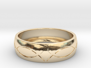 Size 10 Ring engraved in 14K Yellow Gold