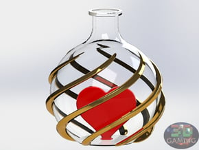 Love Bottle Pendant (Healh Potion) in Tan Fine Detail Plastic