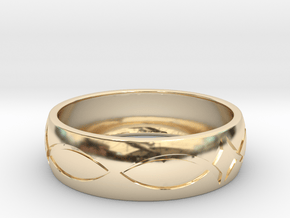 Size 11 Ring engraved in 14K Yellow Gold