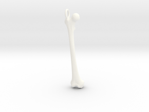 Human Femur Pendant or Earring in White Processed Versatile Plastic
