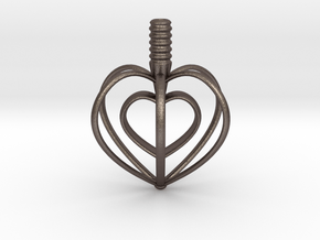 Heart Top in Polished Bronzed Silver Steel