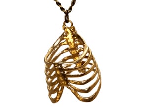 Ribcage Ring or Pendant - 19mm in Natural Brass