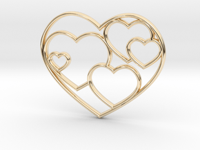 Lots of Hearts Necklace in 14K Yellow Gold