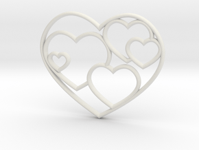 Lots of Hearts Necklace in White Natural Versatile Plastic
