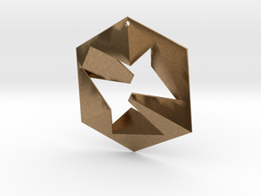 Flat Cube in Natural Brass
