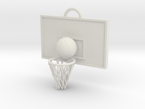 Basketball pendant top in White Natural Versatile Plastic