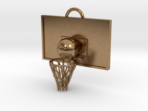 Basketball pendant top in Natural Brass