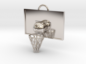 Basketball pendant top in Platinum