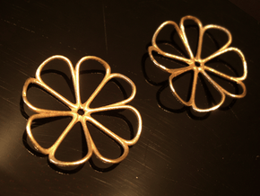 Four-leaf clover earrings (pair) in Natural Brass