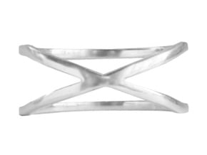 X - Ring (Size 7) in Polished Silver