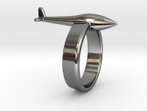 Glider ring (conventional tail) in Fine Detail Polished Silver