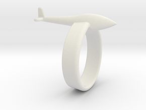 Glider ring (conventional tail) in White Natural Versatile Plastic