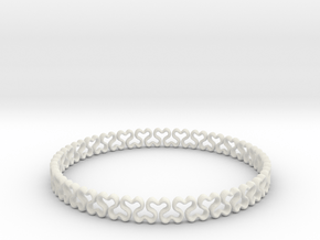 Bracelet heart  in White Natural Versatile Plastic
