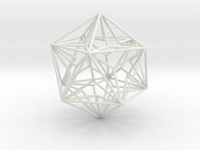 Great Dodecahedron in White Natural Versatile Plastic
