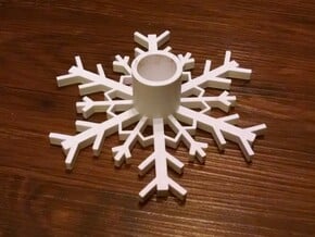 SnowFlake Candle Holder in White Natural Versatile Plastic