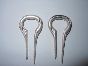 Molten Metal Earrings, 2 gauge in White Natural Versatile Plastic