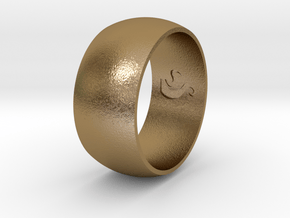 Ring Of Life in Polished Gold Steel