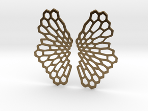 Honeycomb Butterfly Earrings / Pendant in Natural Bronze