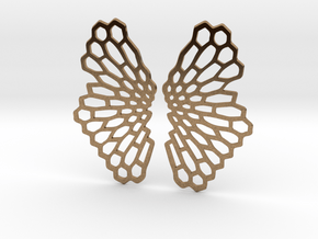 Honeycomb Butterfly Earrings / Pendant in Natural Brass