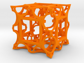 Fractal Box DS42 75mm in Orange Processed Versatile Plastic