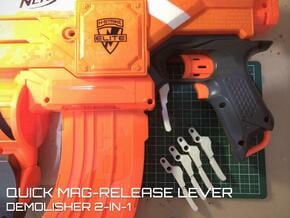 Quick Mag-release (Nerf Demolisher)  in White Natural Versatile Plastic