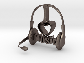 Headphone in Polished Bronzed Silver Steel