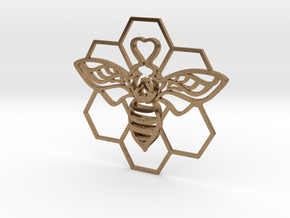 The Bee Pendant in Natural Brass