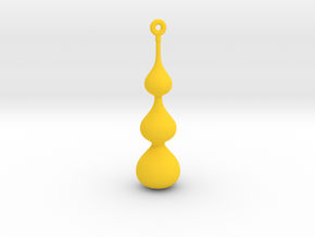 Water Drop Pendant in Yellow Processed Versatile Plastic
