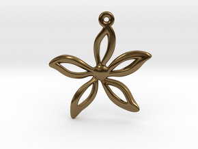 Flower pendant in Polished Bronze