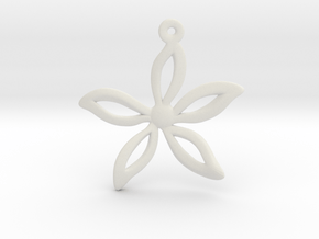 Flower pendant in White Natural Versatile Plastic