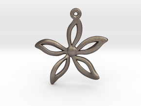 Flower pendant in Polished Bronzed Silver Steel