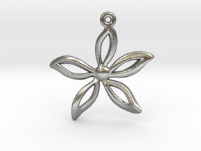 Flower pendant in Natural Silver