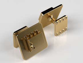 555 Timer Cufflinks in Polished Brass