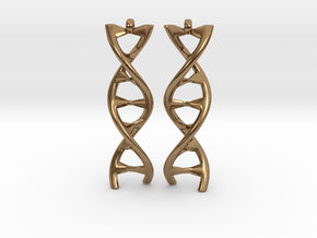 DNA Earring in Natural Brass