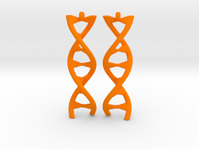 DNA Earring in Orange Processed Versatile Plastic