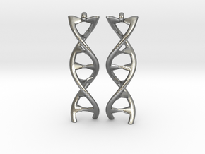 DNA Earring in Natural Silver