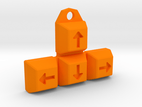 Arrow-Keys Keychain / Pendant in Orange Processed Versatile Plastic