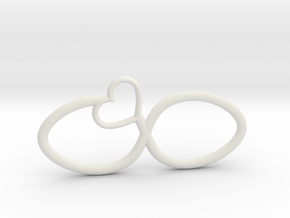 Eternal Heart Pendant in White Natural Versatile Plastic