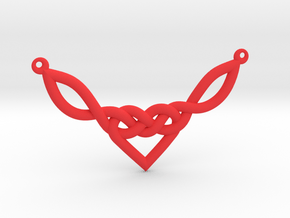 Celtic Heart Knot Pendant in Red Processed Versatile Plastic