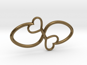 Eternal Double Heart Pendant in Natural Bronze