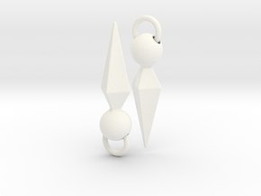 Ishtar Earrings in White Processed Versatile Plastic