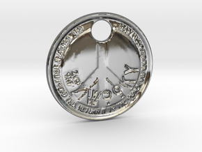 ZWOOKY Style 68 - keychain peace - two side in Fine Detail Polished Silver