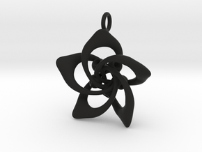 Petal Rings 5 Points - 2.5cm - wLoopet in Black Natural Versatile Plastic