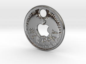 ZWOOKY Style 116 Sample - keychain Apple fan in Fine Detail Polished Silver